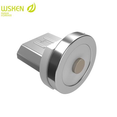 Кабель магнітний універсальний "Wsken Round 2.1A" Micro-USB + lightning конектор/колір Сірий