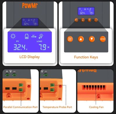 Контролер заряду HHJ60-PRO MPPT 12 V 24 V 36 V 48 V 60 A для li-ion lifepo4 свинцево-кислотних акумуляторів