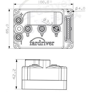 Мини-контроллер 48V-72V 70A/240А Fardriver ND72240 для электрического скутера