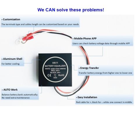 Балансир аккумуляторов 12V+12V эквалайзер HA-11 с блютуз