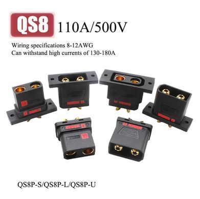 Сверхмощный разъем QS8P-U штекер монтажный (мама) 8mm 180А max