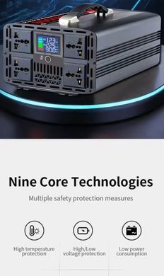 Інвертор напруги DC 72V AC220V 2800W (6000W max) чиста синусоїда