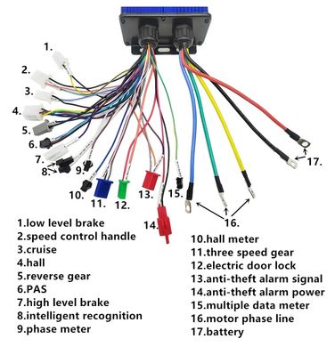 Контроллер для электроскутера 36V-84V 45А-60A 2000W-3000W двухрежимный