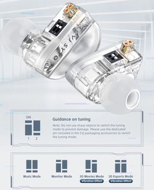 Наушники гибридные CVJ Konoka 1DD+1BA+1 драйвер вибрации с микрофоном