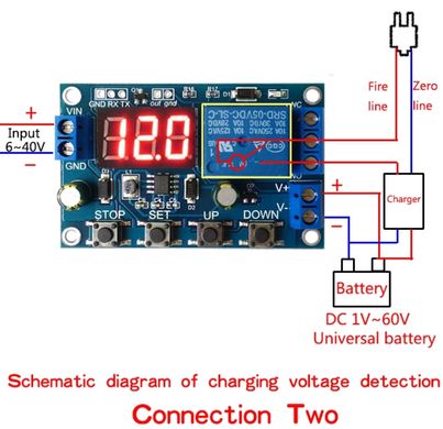 XY-DJ DC 6V-40V Плата заряда и разряда аккумулятора защита от пониженного и избыточного напряжения