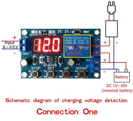 XY-DJ DC 6V-40V Плата заряду та розряду акумулятора захист від зниженої та надмірної напруги