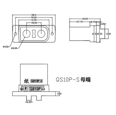 Сверхмощные разъемы QS10P-S (мама+папа) 10mm 210А- 270А 500V DC