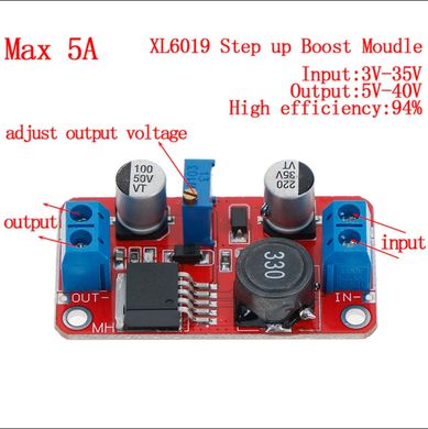 Перетворювач напруги XL6019 підвищуючій 5A DC-DC 5V-40V